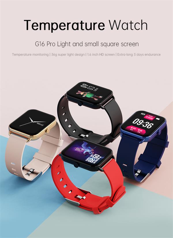 G16 Relógio Smartwatch de temperatura corporal