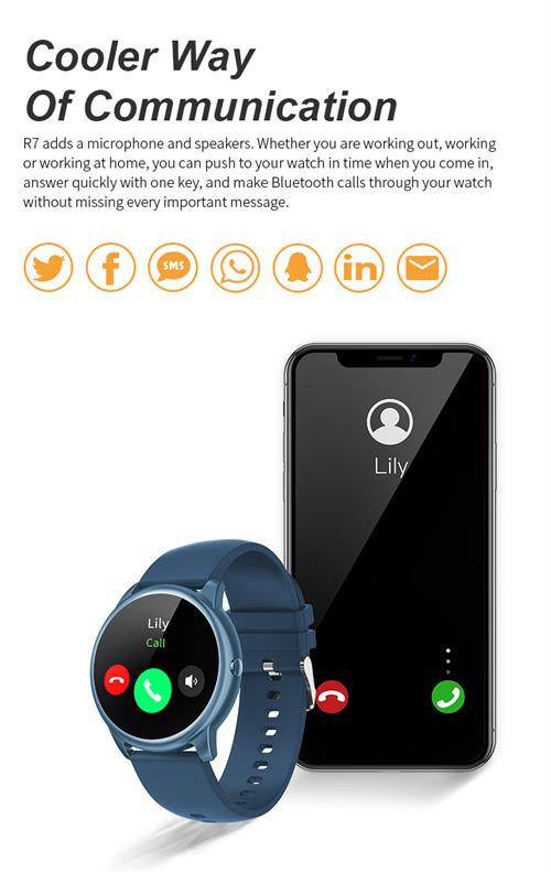 Reloj inteligente R7 con llamadas bluetooth