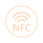 un círculo blanco con las palabras nfc.